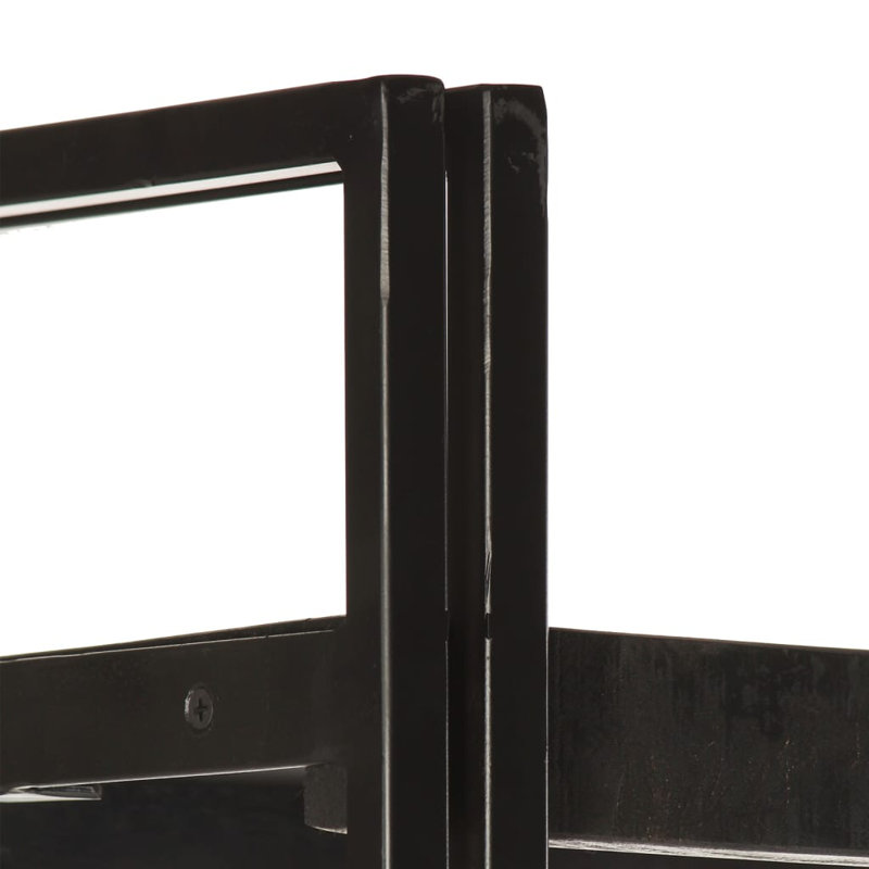 Bibliothèque en bois de manguier massif, Noir, H 31,5 po x l 15,75 po x P 11,81 po
