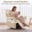 Fauteuil inclinable pivotant en cuir beige-810431875