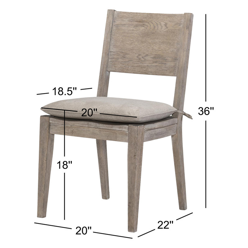 Chaise d'appoint bicolore lin et java Halifax Modern Rustic avec coussin amovible