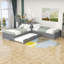 Lit plateforme simple en L avec lit gigogne et tiroirs Divyanshi-1115803466