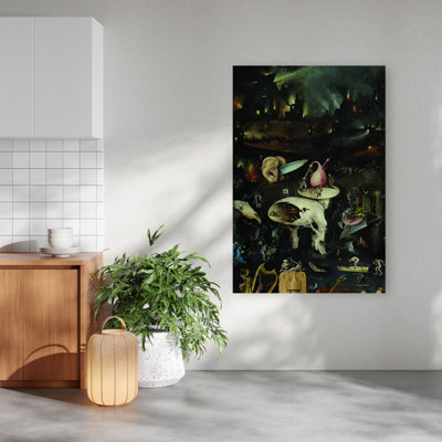 Top Of Right Panel From The Garden Of Earthly Delights Classic Surreal Spring Wildlife Wall Art Print