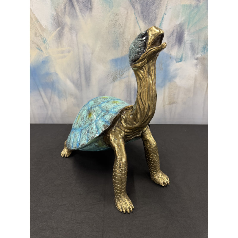Sculptures & Beyond Sea Turtle Cast Bronze Sculpture – Lost-Wax Bronze with Hand-Applied Patina – Coastal & Nautical Decorative Art for Home, Office & Yacht Décor – Proud Voyager – 16"H
