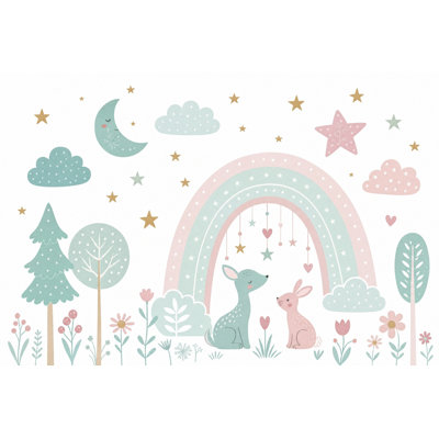 White Background Wallpaper Nursery Kids Room Wall Mural
