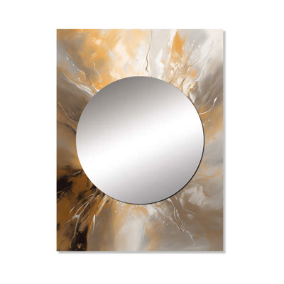Ciardi Gold and Silver Chromatic Essence II - Abstract Large Mirror, Gold Decorative Wall Mirror, Printed Metal Art