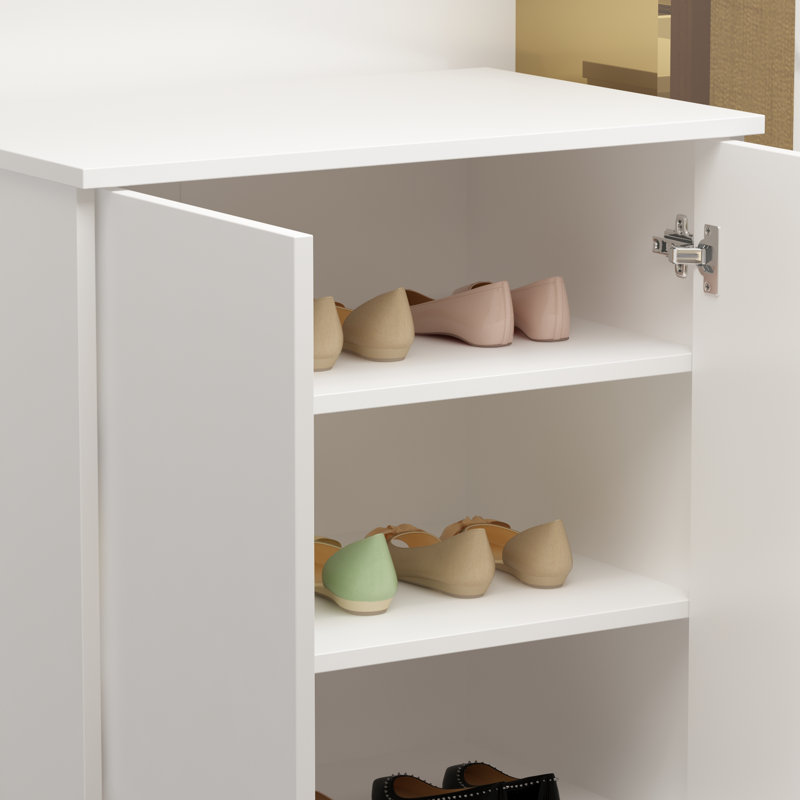 Armoire de rangement pour chaussures 2 paires 24 paires, Blanc