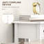 White engineered wood bedside table set of 2, scandinavian narrow nightstands with drawer and open lower shelf