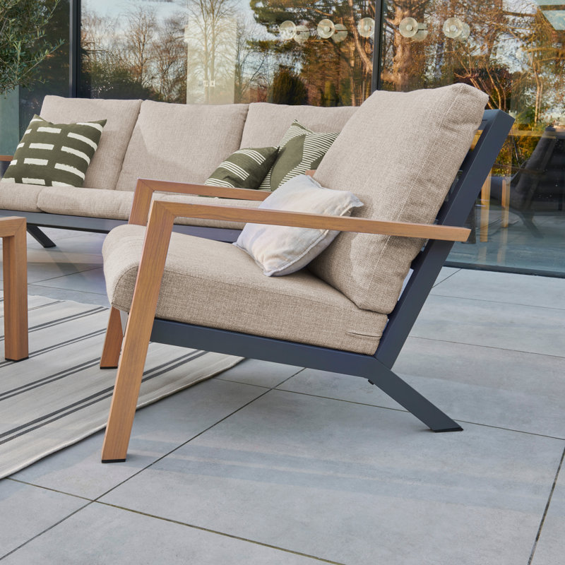 Melford Woodlook Sofa Set with Cappuccino Cushions