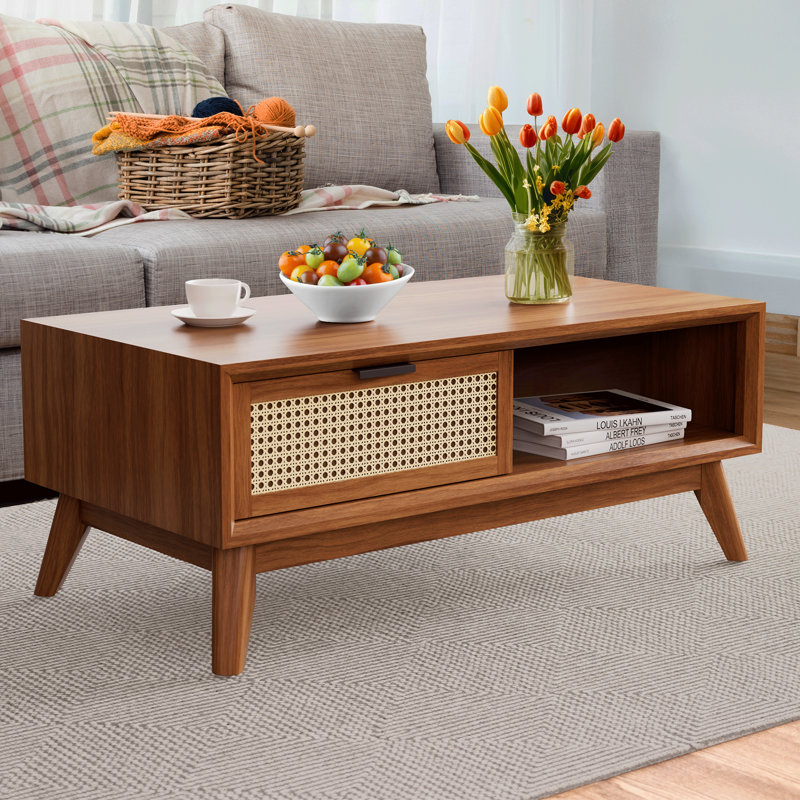 Ailia Solid Wood Single Coffee Table, Dark Chocolate
