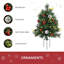 Paquet de 2 sapins de Noël artificiels d'extérieur sans cordon avec 24 lumières et piquets