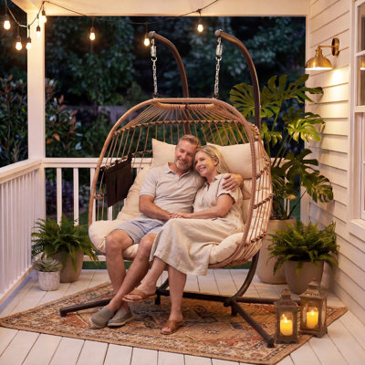 EROMMY 2 Person Swing Chair with Stand