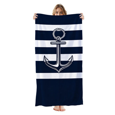  Serviette de plage légère en microfibre, absorbante sans décoloration, 30 po x 60 po, bande d'ancrage simple