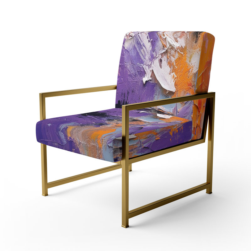 Evolving Movements Abstract Expressionism 25'' Wide Armchair, Gold