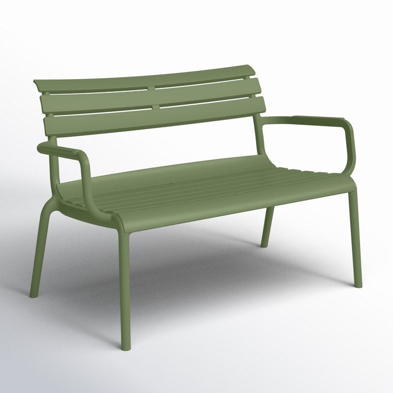 Ruta Paris 46'' Outdoor Bench, Olive Green