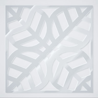 Panneaux muraux décoratifs en acrylique Garland, grand, l 23 3/8 po x H 23 3/8 po x T 1/8 po, blanc