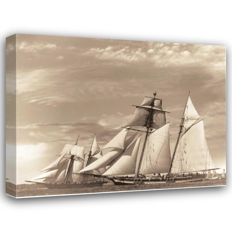 Breakwater Bay Stevens, David, reproduction d'art sur toile tendue: Maiden Voyage II, H 28 po x l 34 po