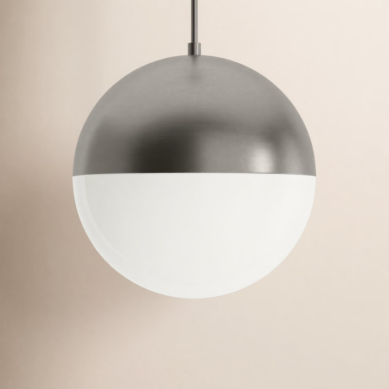 Luminaire suspendu sphère 1 lumière Kerfoot, Nickel