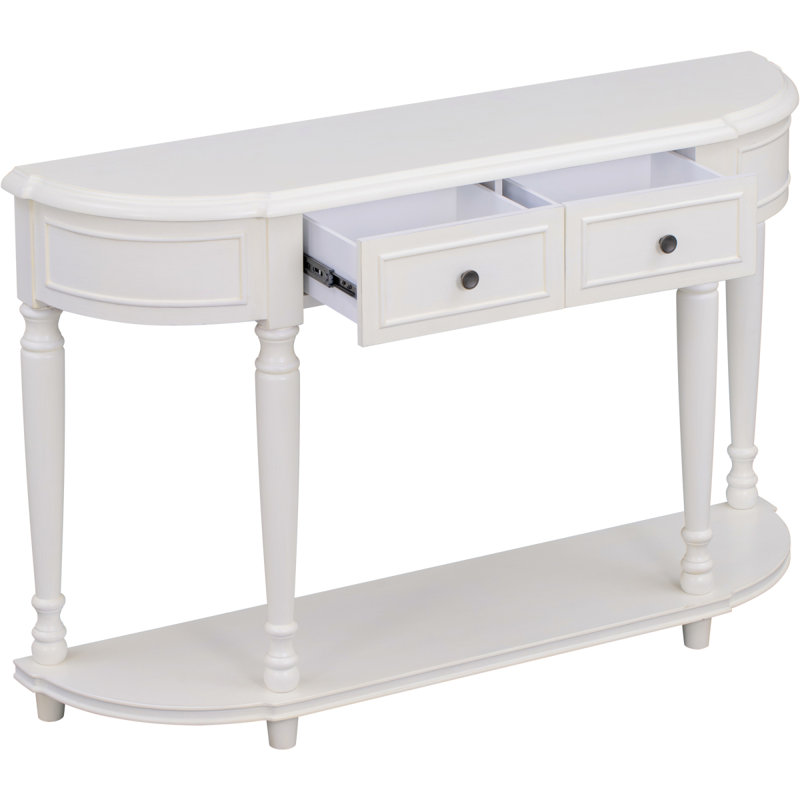 Console en bois massif 33,52 po Brence, Gris délavé, Gris délavé