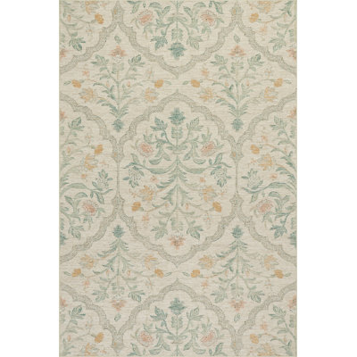  Mirzelle Floral Transitional Washable Area Rug