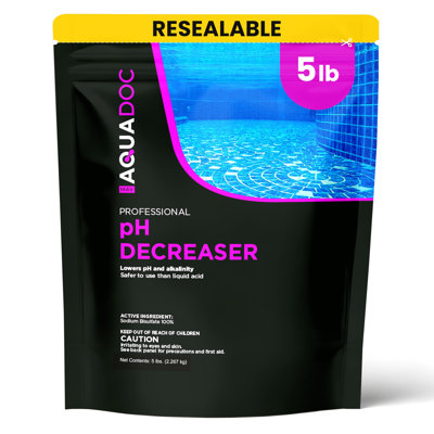 MAV AquaDoc pH Down for Pools - 5 lb - Baisse de bisisate de soude pour la piscine et l'alcénité - Dissolvant facile pour les produits chimiques de piscine secs fabriqués aux États-Unis