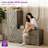  47" Farmhouse Shoe Cabinet L-shaped Shoe Bench-1224940813