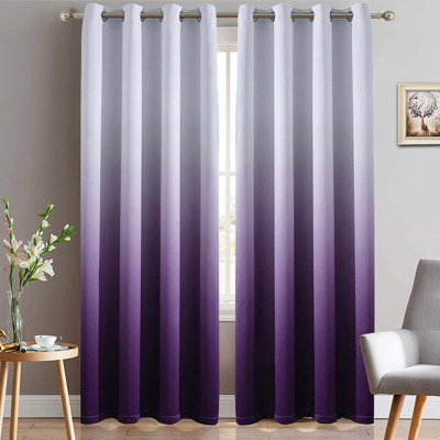 Rideaux occultants et obscurcissants avec œillets et rideaux occultants et isolants pour chambre / salon (mauve, 2 panneaux, 52 po x 84 po)