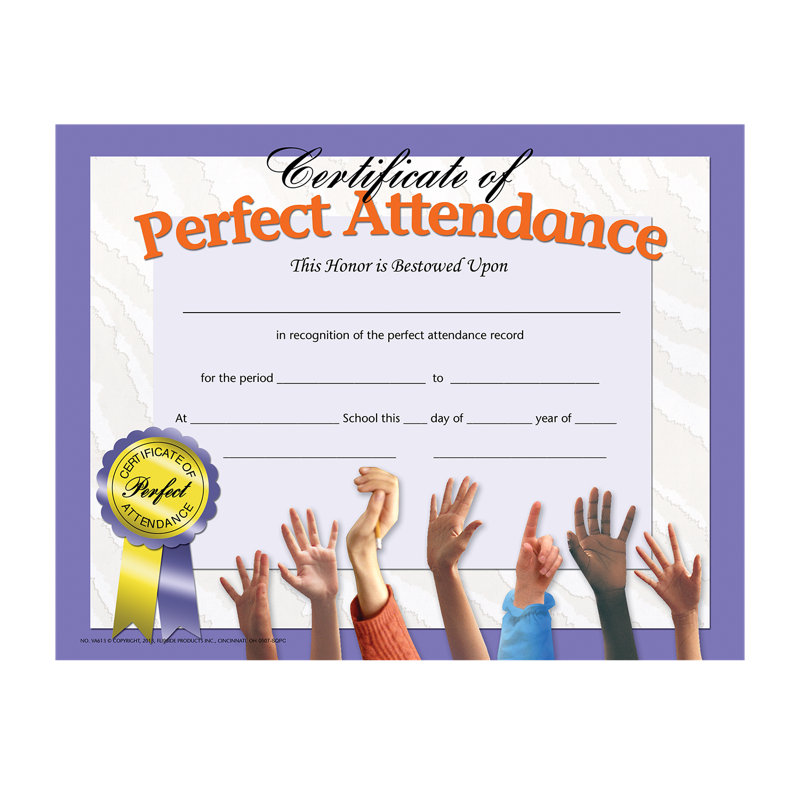 Certificat de présence parfaite