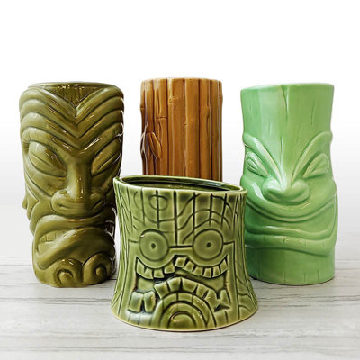 Ensemble de 4 verres à boisson Tiki - ensemble de 4