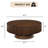 Lorven 32" Solid Wood Round Drum Coffee Table-1907365865