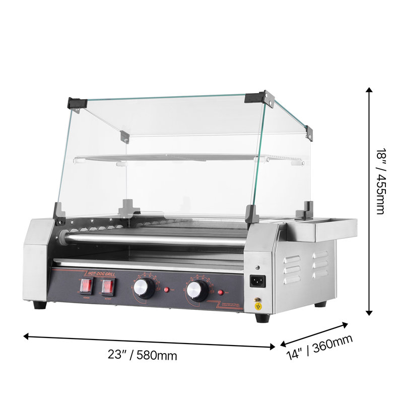 Couvercle de machine à frire électrique à 7 rouleaux et à hot-dog électrique 1850 W 1050 W