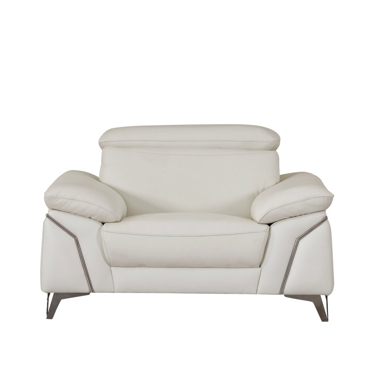 Fauteuil en cuir italien Global United, Blanc