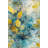 Ice Blue And Yellow Themed Floral Decorative Washable Rug-1070308881