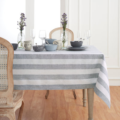 Cabana Stripe - 100% Pure Linen Tablecloth