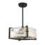 Ventilateur D'Lier 4 lumières Hayward en noir mat avec accents laiton chaud