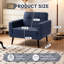 Fauteuil d'appoint rembourré surdimensionné de 38 po de large au design moderne en similicuir-1248652300