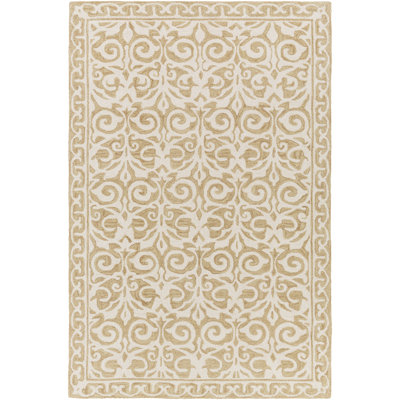 Tapis beige crocheté à la main Bastien