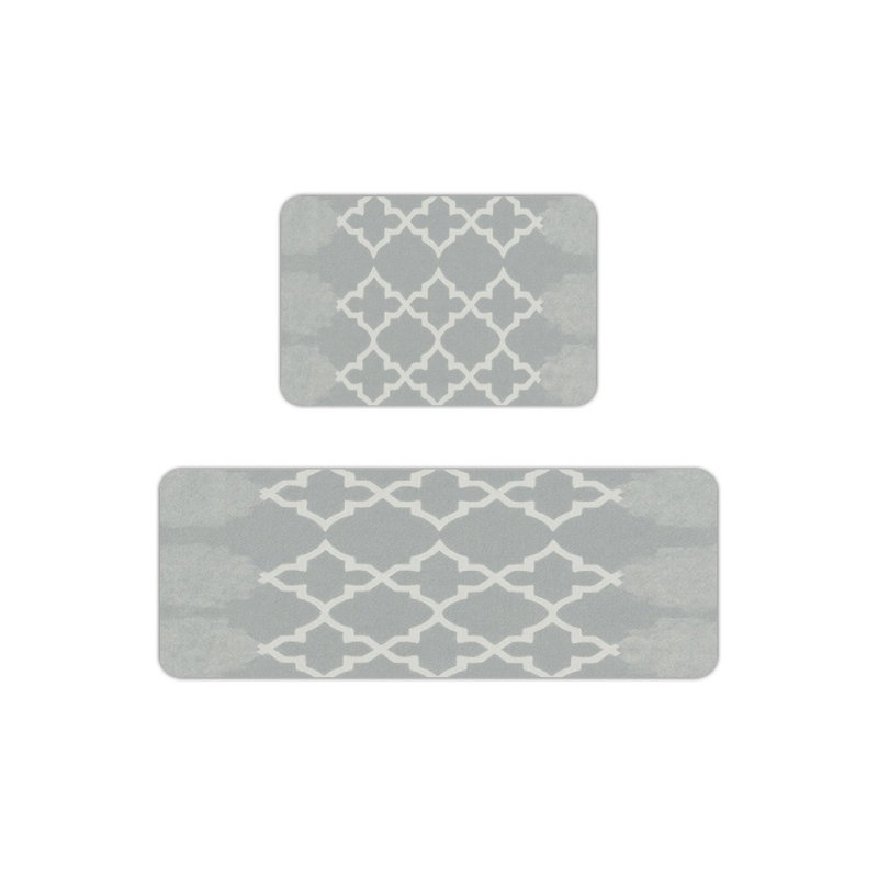 Texture chaude beige, ensemble de 2 tapis de cuisine