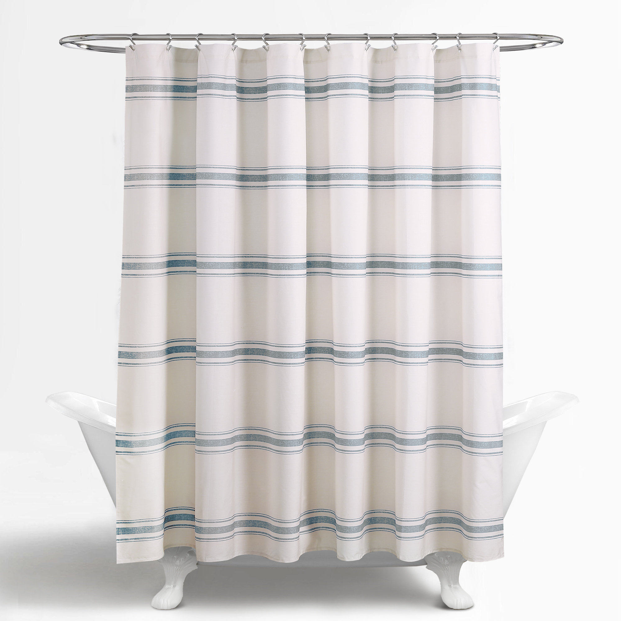 Gilroy Cotton Shower Curtain, Blue