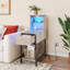 Table de chevet en bois avec ports USB et station de charge-433571519