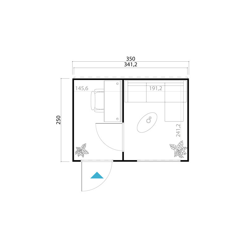 Lasita - 11.5 x 8.5 Ft. Premium Log Cabin With Aluminium Double Glazed Door And Window (44mm)