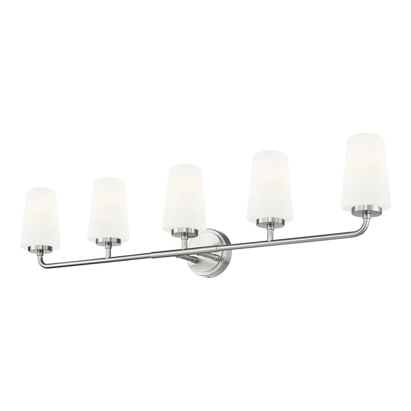 Coiffeuse Mathieson, 5 lumières, H 9,5 po x l 40 po x P 6,5 po, Nickel brossé