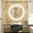 Round Framed Dimmable LED Anti-Fog With 3 Color Adjustment Bathroom Mirror Front&Backlit Vanity Mirror with Tempered Glass-105502954-105502961