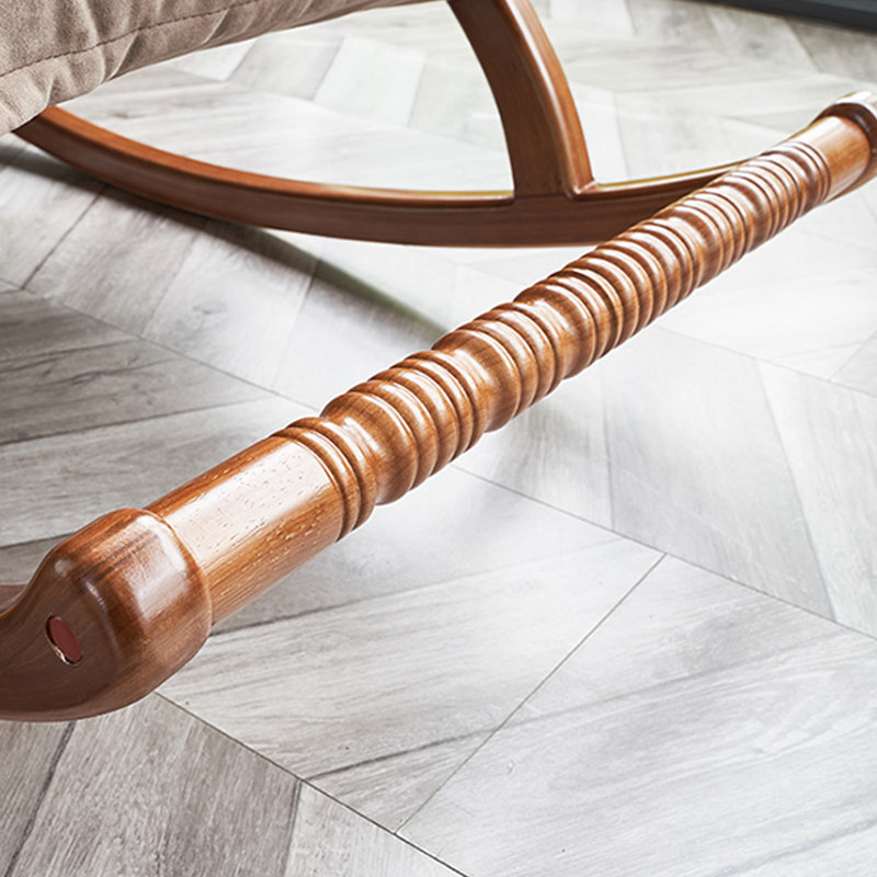 Chaise berçante en bois avec coussin amovible Home, Café