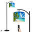 Lampe sur pied à arc avec abat-jour réglable plage tropicale palmiers turquoise eau côtière paysage debout lampe 3 températures de couleur à intensité variable haute lampe sur pied avec interrupteur au pied pour la chambre à coucher