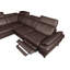 Genuine Leather Reclining Corner Sofa with Adjustable Headrests and Adjustable Armrest and Storage-449599726-449599714