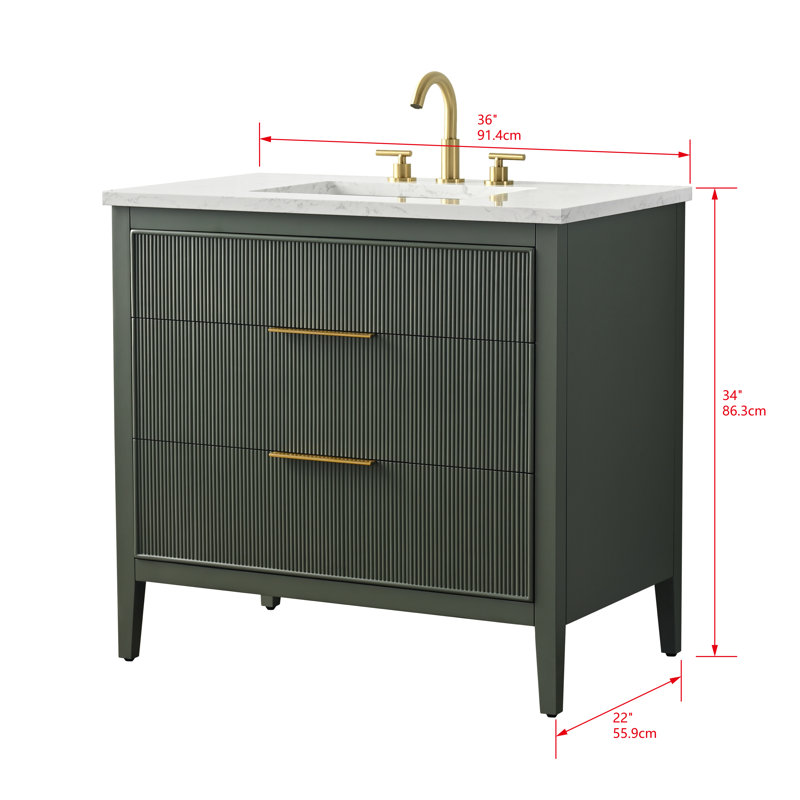 Emma 36" W Single Vanity, Vintage Green