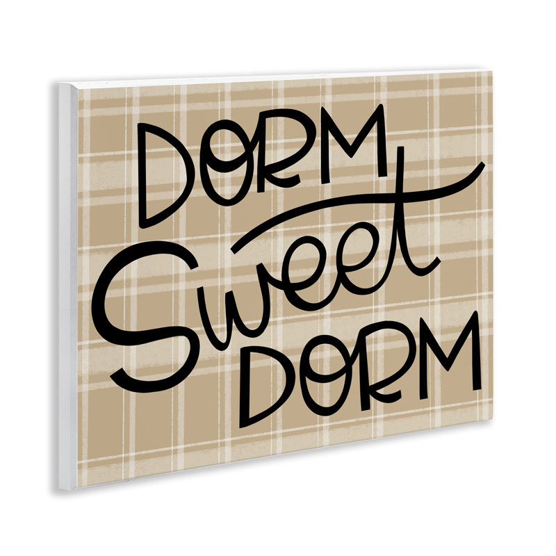 Plaque murale Sweet Dorm on Plaid, design par Mandy Ford Art + Illustration