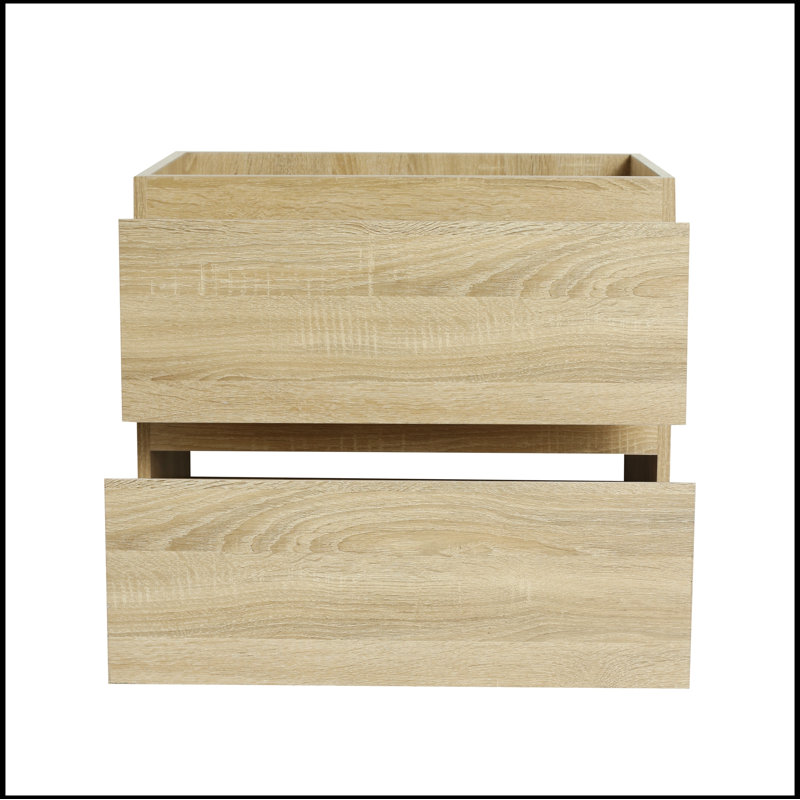 Meuble-lavabo mural 24 po avec lavabo en résine, 2 tiroirs à fermeture en douceur 24 po