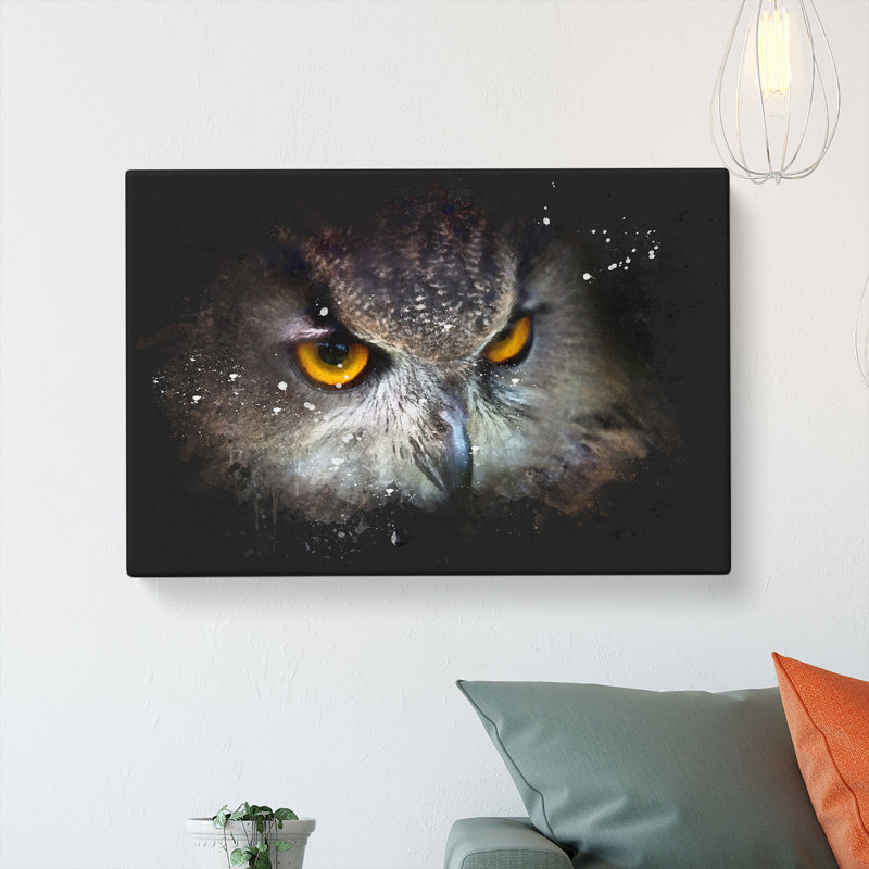 A Great Horned Owl - Wrapped Canvas, 60cm H x 91cm W x 3cm D