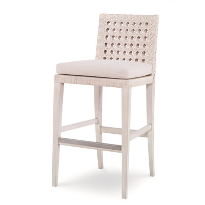 Caribe Upholstered Stool with Solid Wood Frame