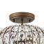 Plafonnier semi-encastré en cristal 2 lumières